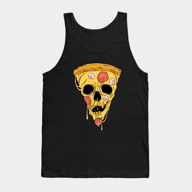 Pizza skull. Half Human Half Pizza Tank Top by OccultOmaStore